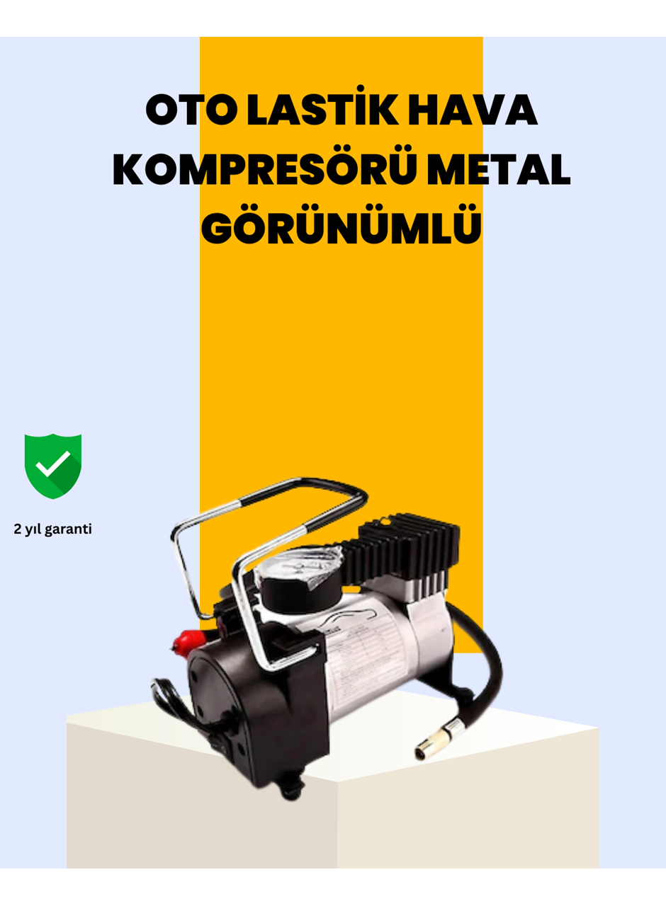 Araç Çakmak Girişli Metal Hava Kompresörü 10A Güçlü Motor