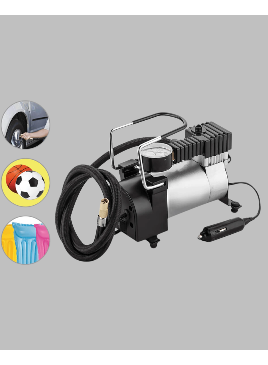 Araç Çakmak Girişli Metal Hava Kompresörü 10A Güçlü Motor