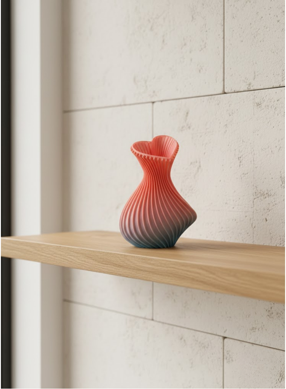 Kalp Tasarımlı Modern Dekor Vazo 15 cm Şık ve Estetik Görünüm