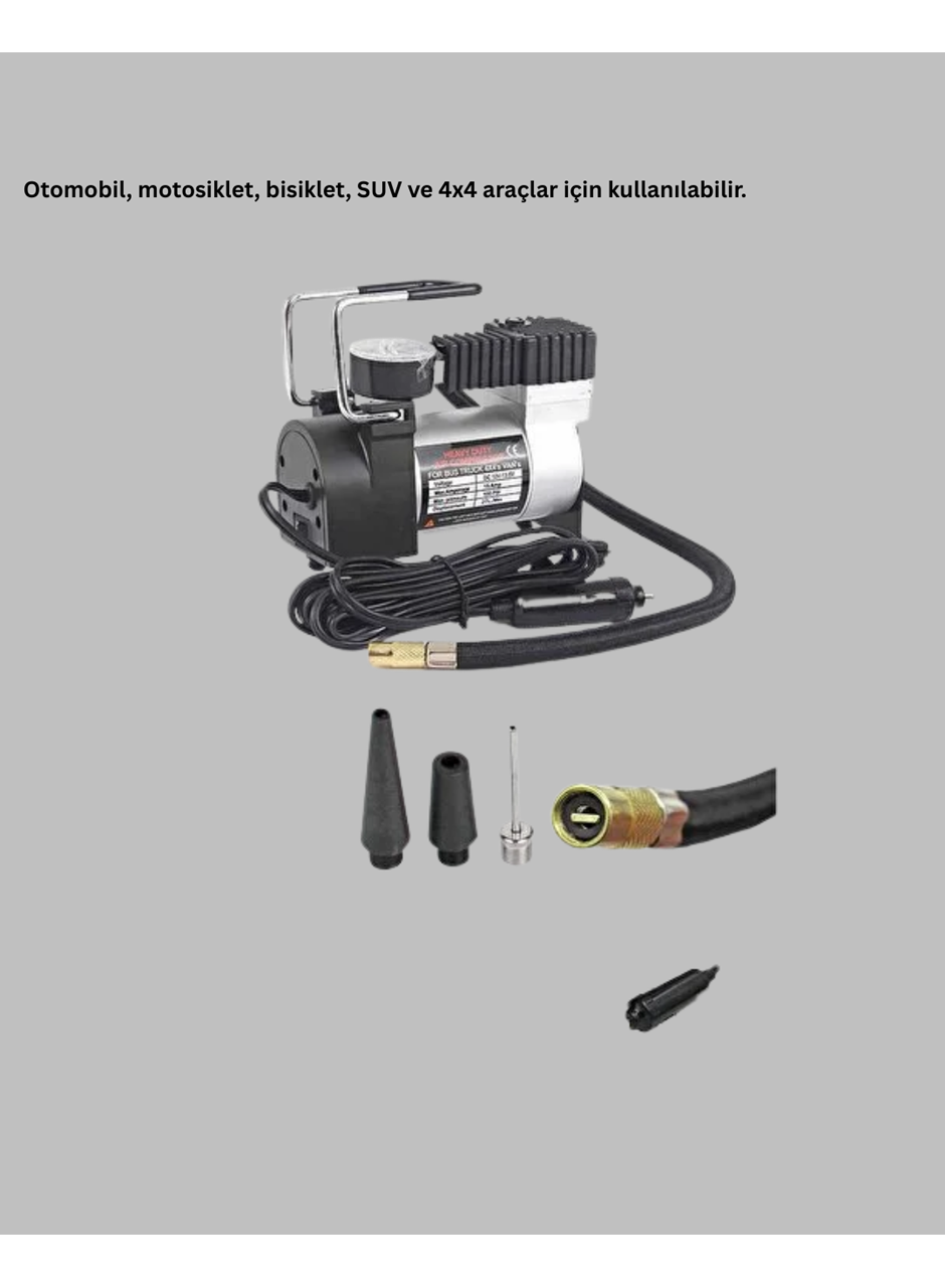 Ağır Hizmet Tipi Oto Kompresör 140 PSI Manometreli