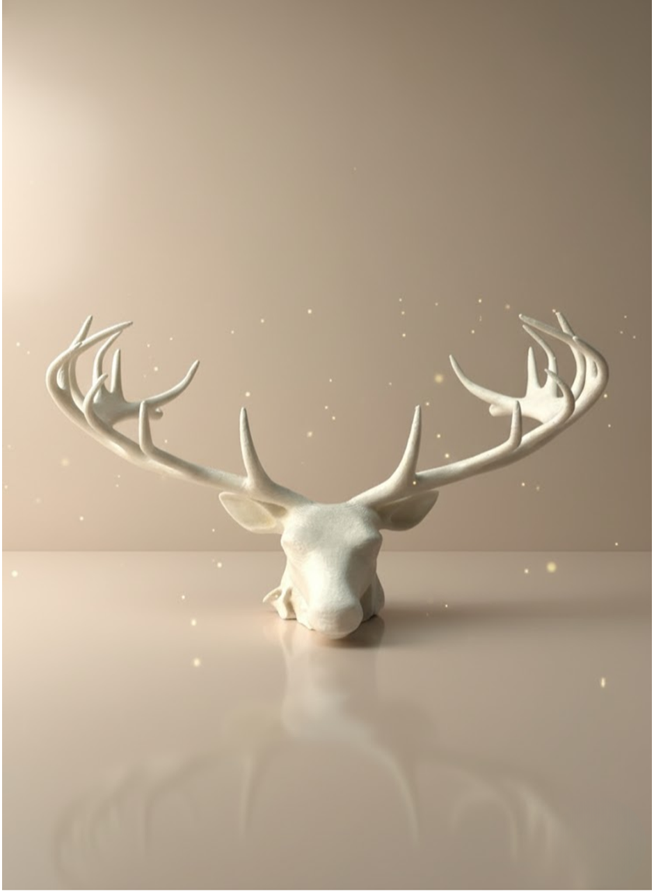 odern Geyik Başı Biblo 25 cm Zarif Masa Üstü Dekor