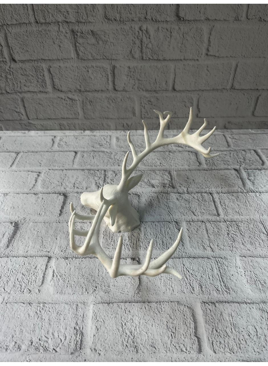 Dekoratif Geyik Başı Heykel 25 cm Modern Minimal Tasarım