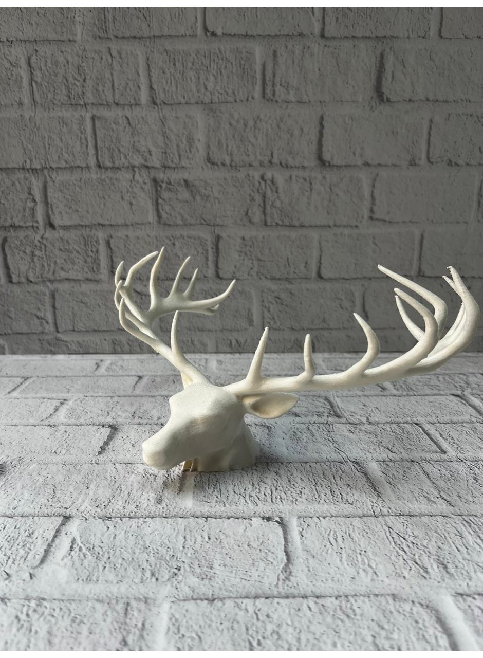 Dekoratif Geyik Başı Heykel 25 cm Modern Minimal Tasarım