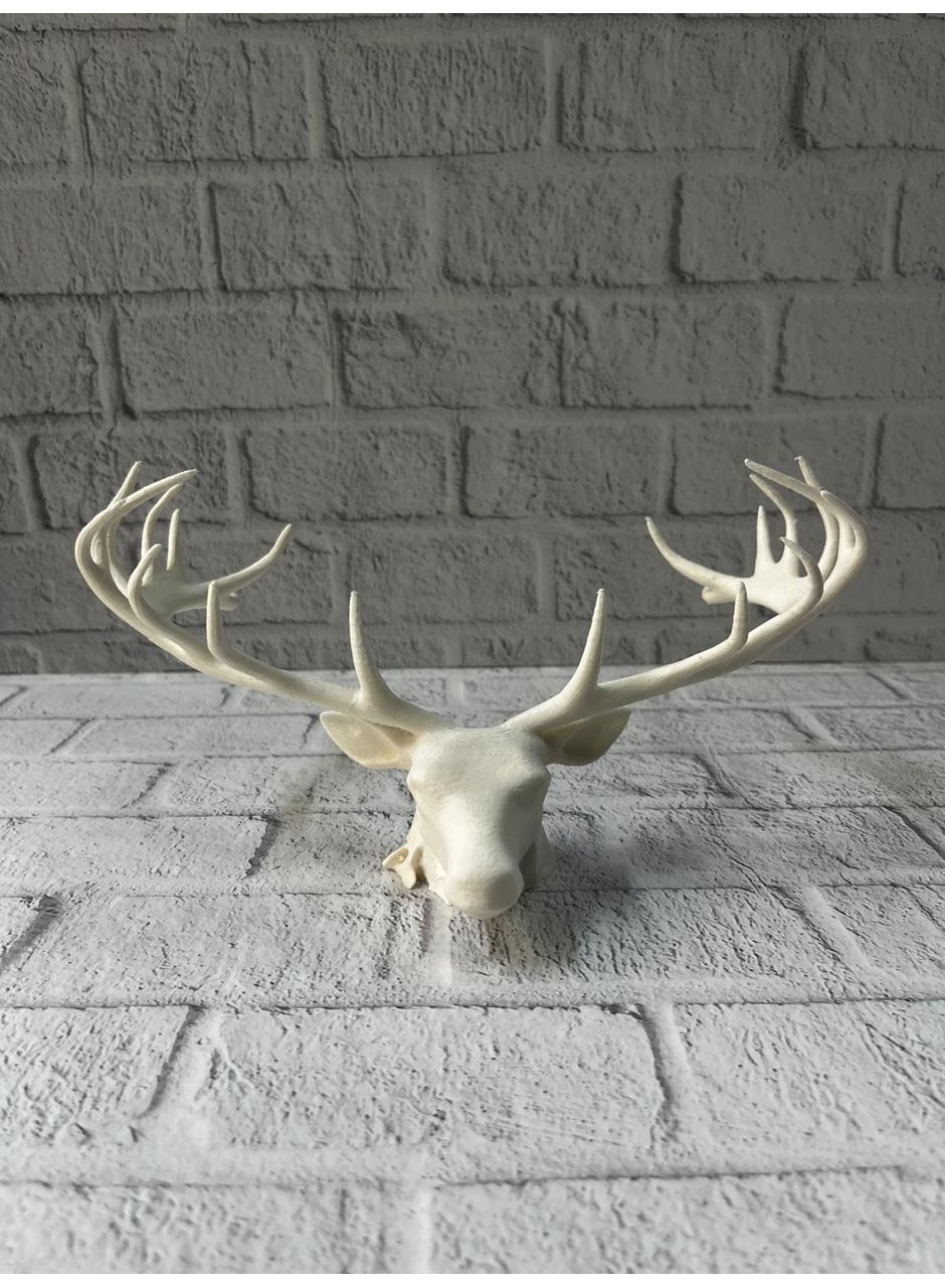 Dekoratif Geyik Başı Heykel 25 cm Modern Minimal Tasarım