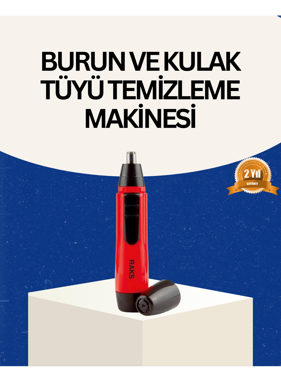 Raks Kırmızı Tüy Temizleme Cihazı Kulak Burun Pilli Ergonomik