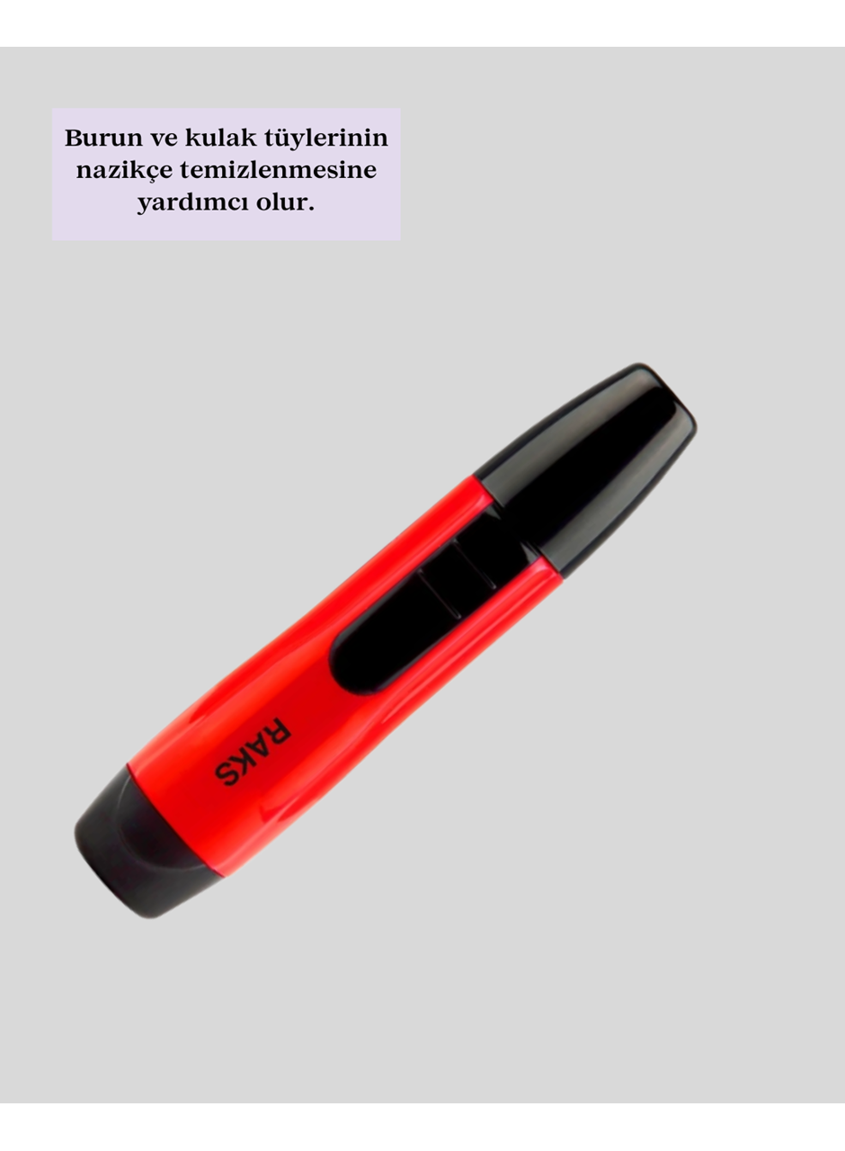Raks Kırmızı Tüy Temizleme Cihazı Kulak Burun Pilli Ergonomik