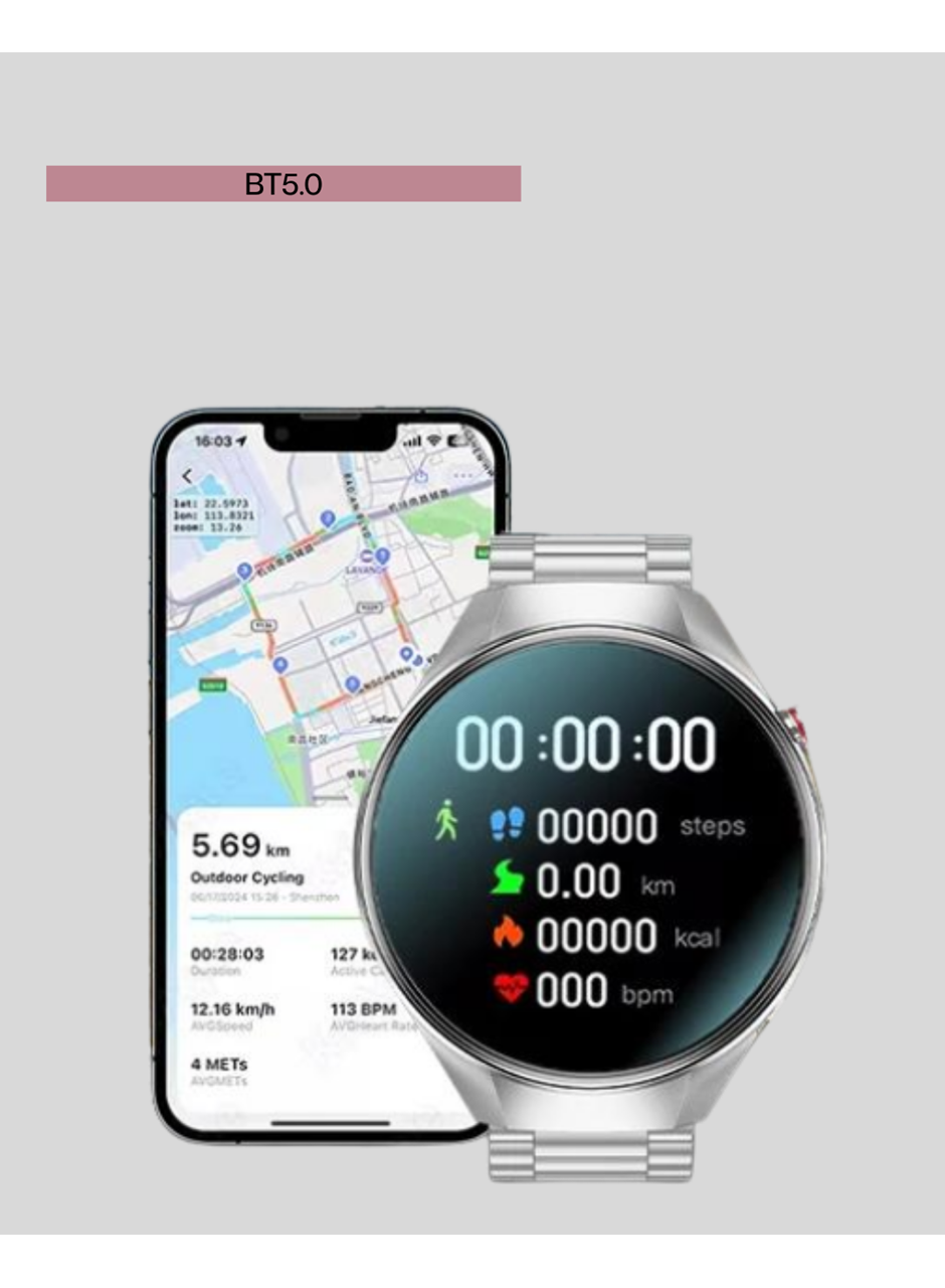 Akıllı Saat Metal Kordonlu Tam Ekran AMOLED – Arama ve Sağlık Takip Özellikli