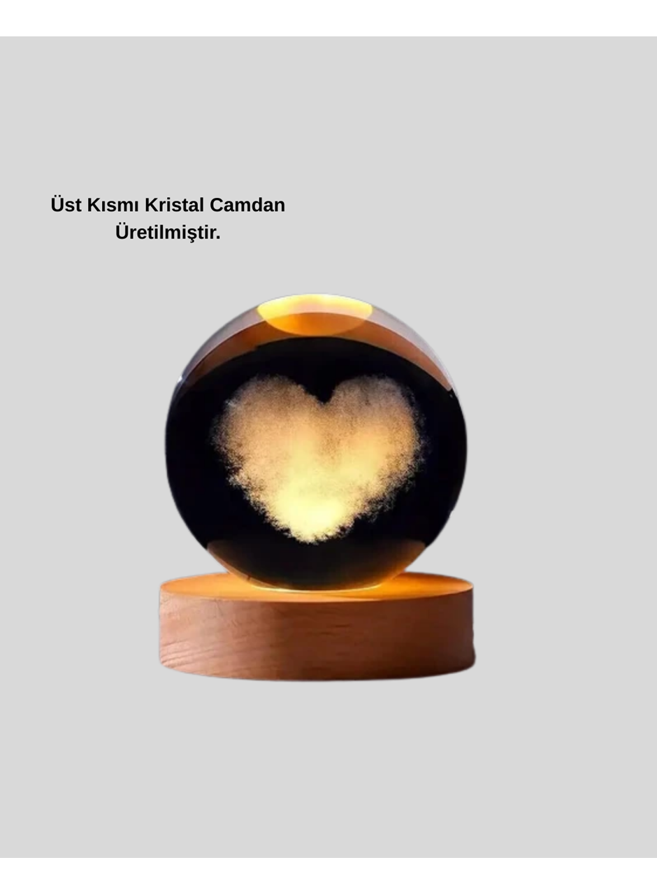 Kalpli LED Işıklı Cam Küre Büyük Boy Kristal Tasarım