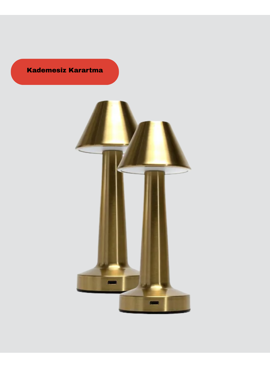 Modern Metal Masa Lambası 3 Işık Renkli Kademesiz Parlaklık Ayarlı