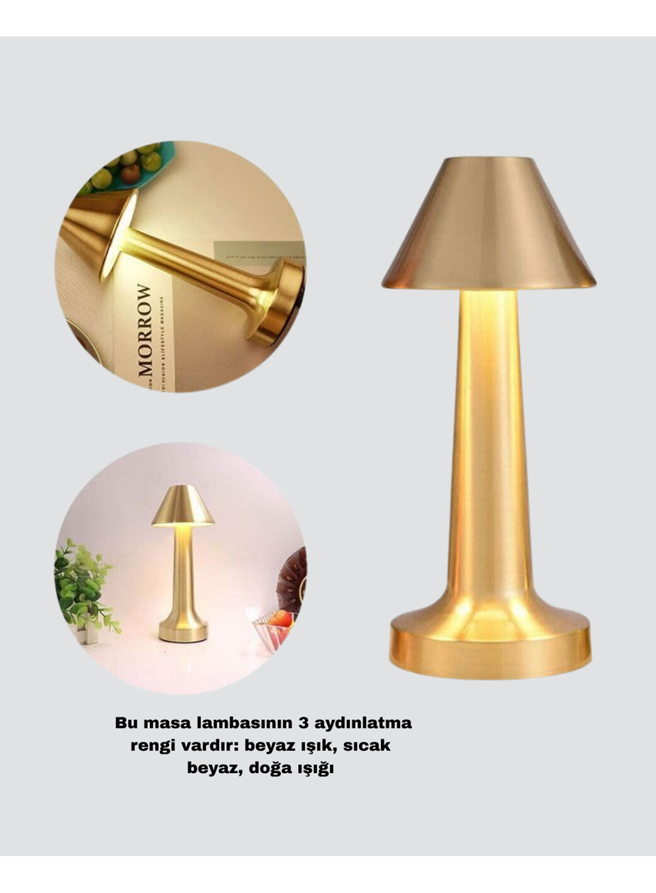 Kablosuz LED Masa Lambası 1800mAh 3 Renk Aydınlatma Dokunmatik