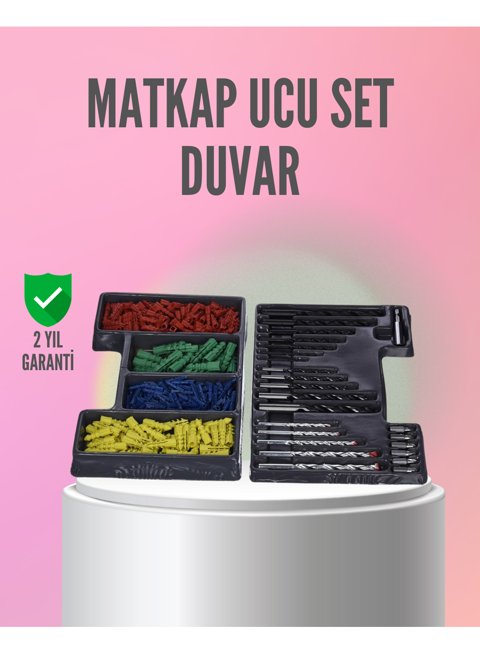 Kapsamlı Matkap Ucu Seti Organizer Kutulu Ahşap Metal Beton Delme