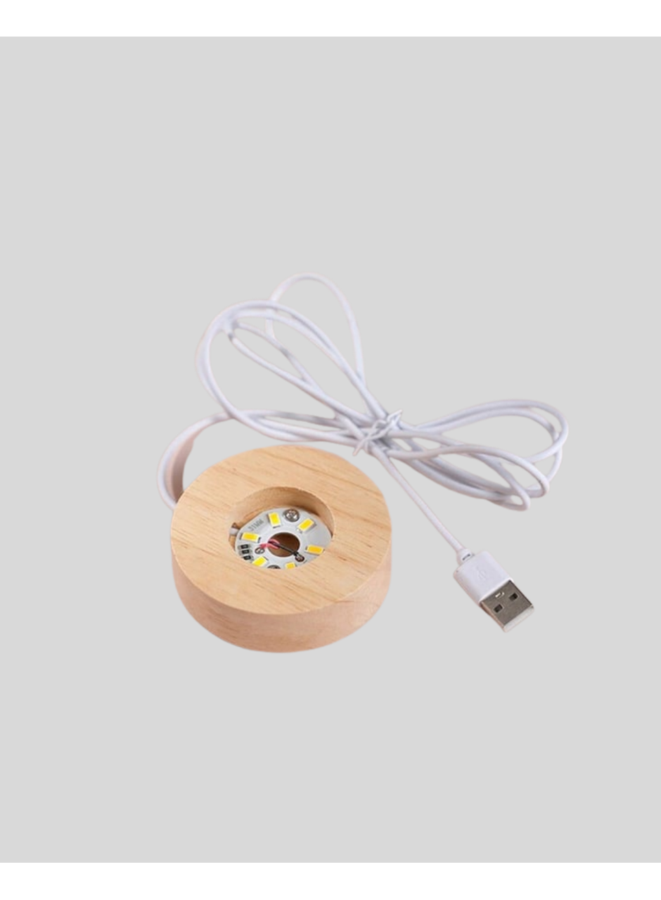 LED Işıklı Kalp Desenli Cam Küre Büyük Boy Ahşap Tabanlı