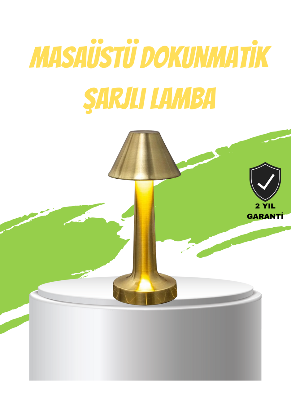 LED Masa Lambası 3 Renk Ayarlı Şarjlı Kablosuz Modern Tasarım