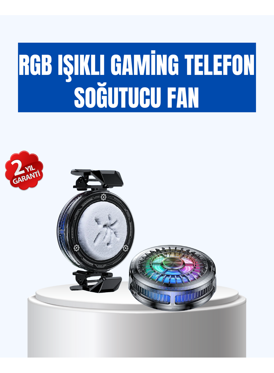 Gaming Telefon Soğutucu RGB Fan Sessiz Çalışma Tüm Modeller Uyumlu