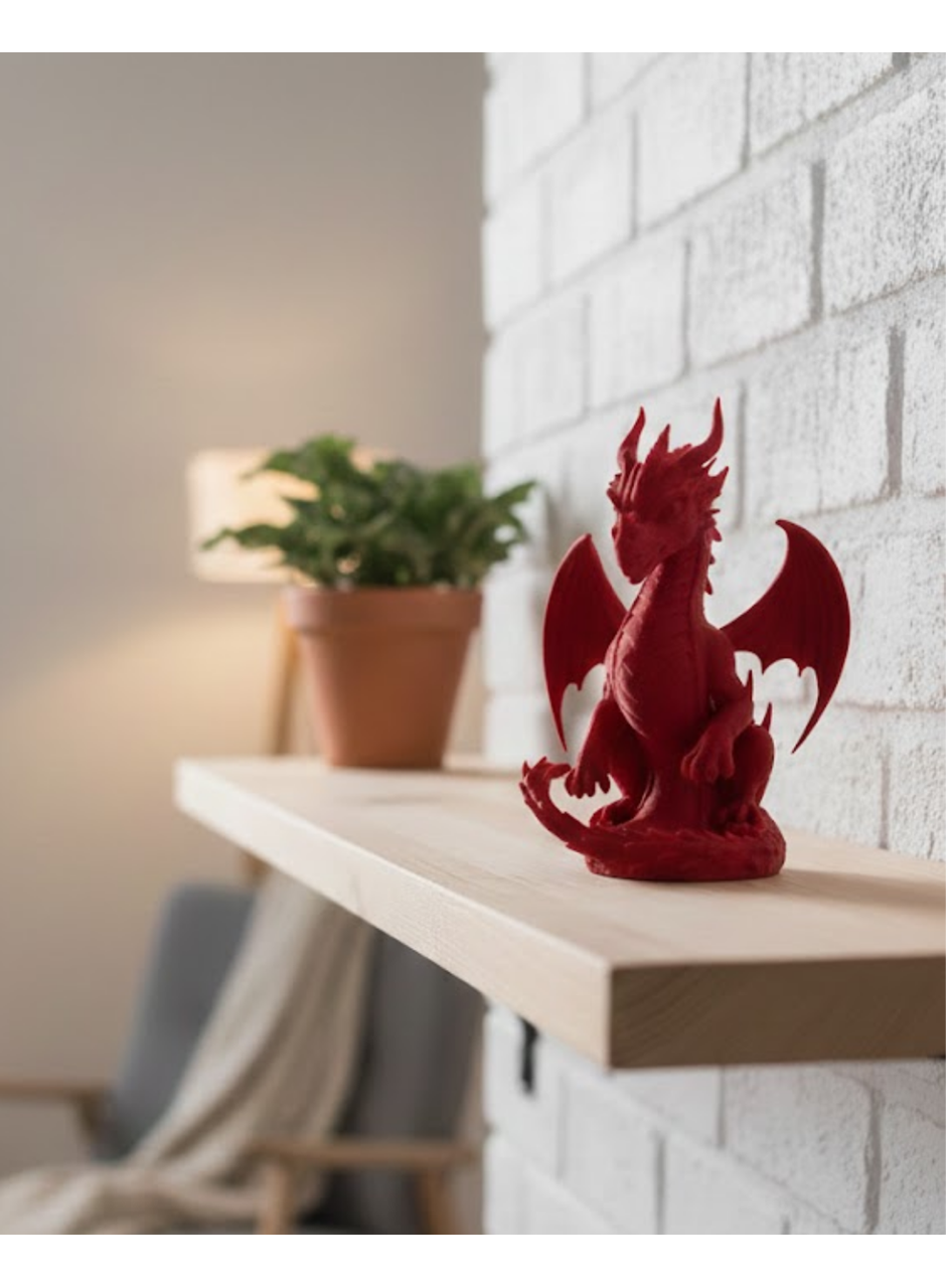 12 cm Kırmızı Ejderha Figürü Koleksiyonluk Dekoratif Biblo