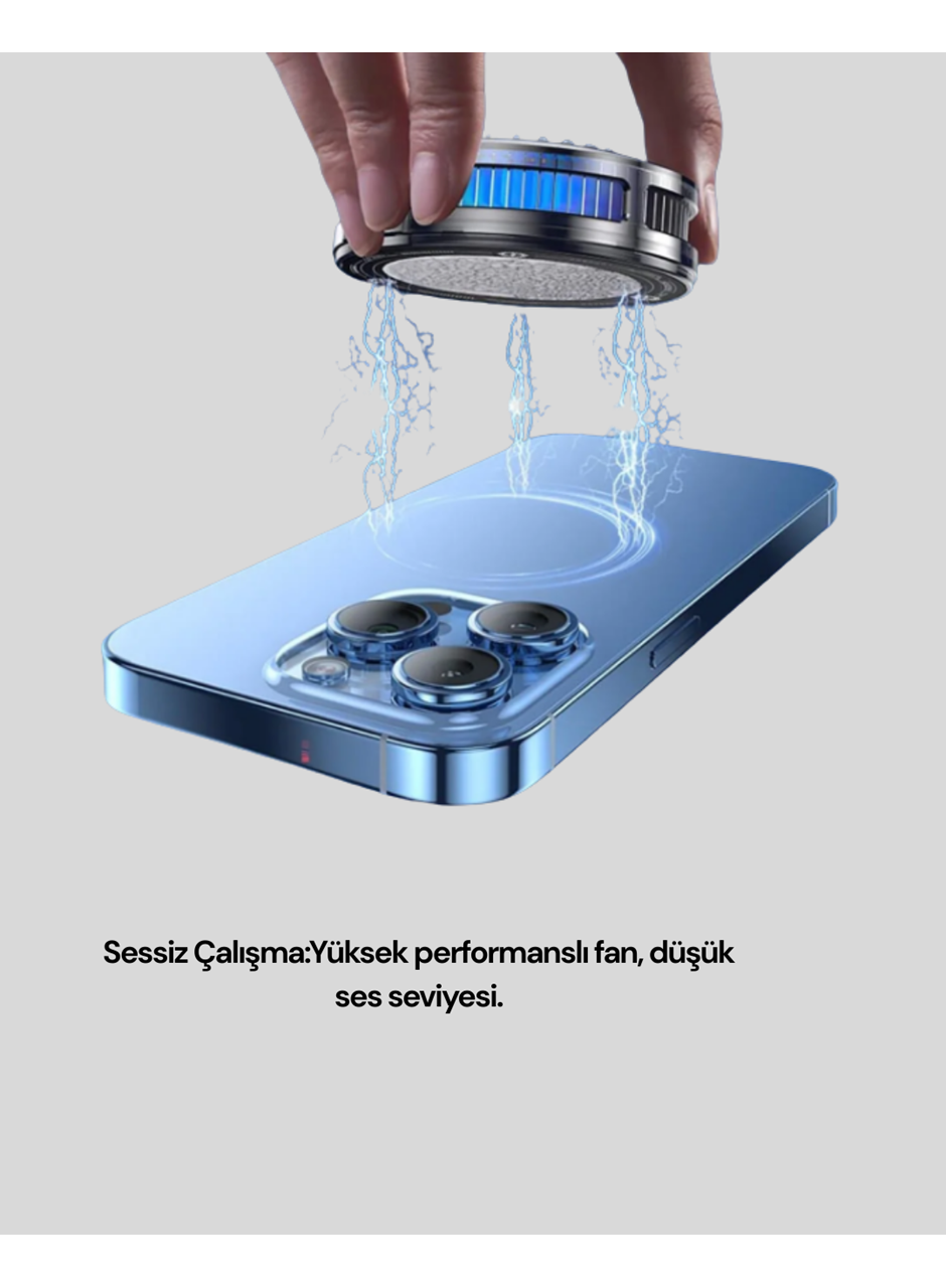 Gaming Telefon Soğutucu RGB Fan Sessiz Çalışma Tüm Modeller Uyumlu