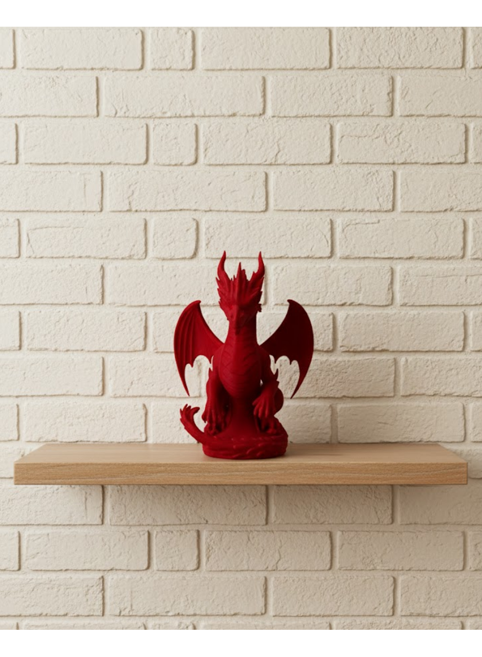 Kırmızı Ejderha Biblo 12 cm Dekoratif Fantastik Obje Hediyelik Süs Eşyası