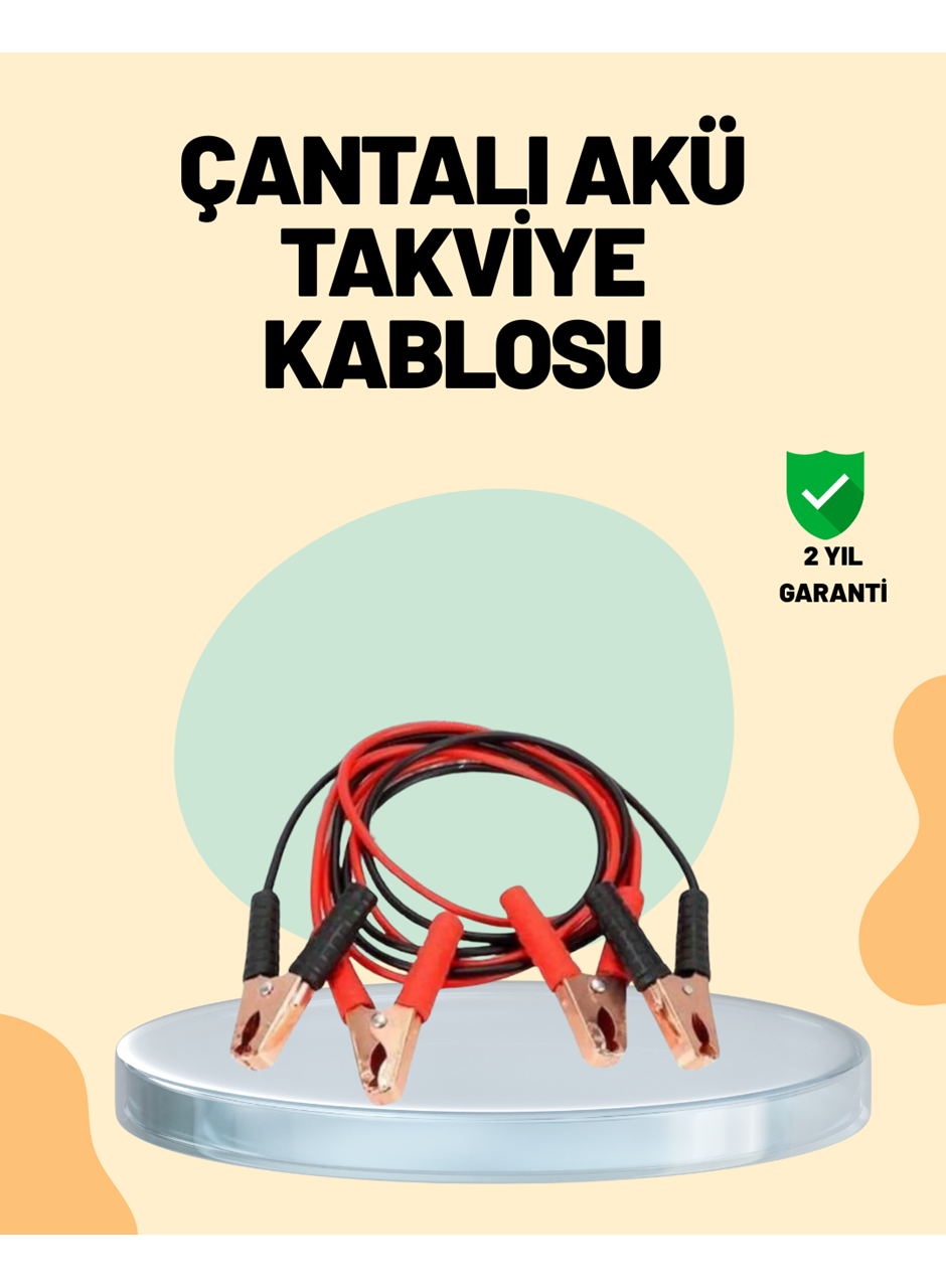 1200 Amper Jumper Kablo 2 Metre Bakır Uçlu Araç Takviye Seti