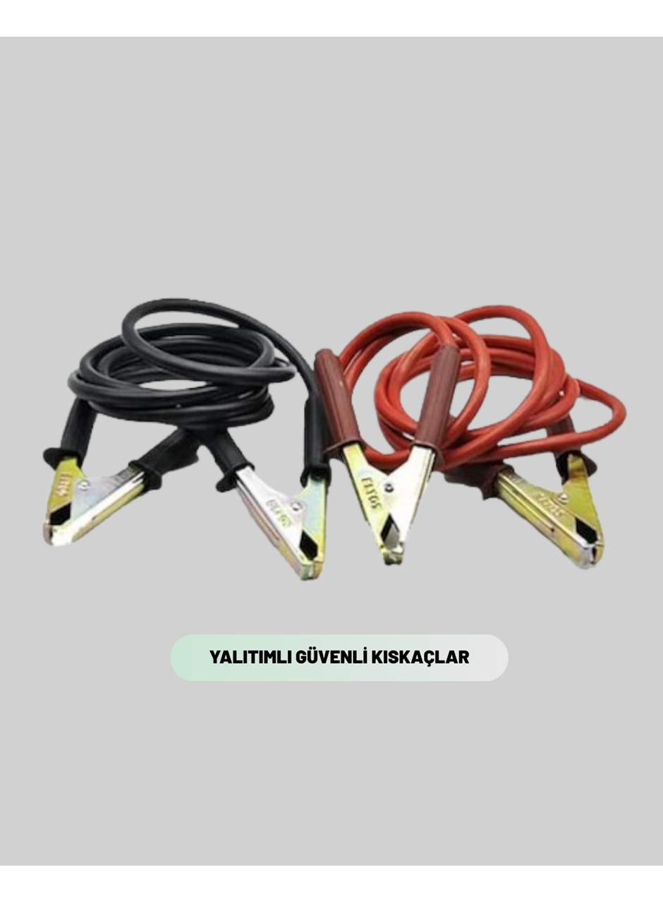 1200 Amper Jumper Kablo 2 Metre Bakır Uçlu Araç Takviye Seti