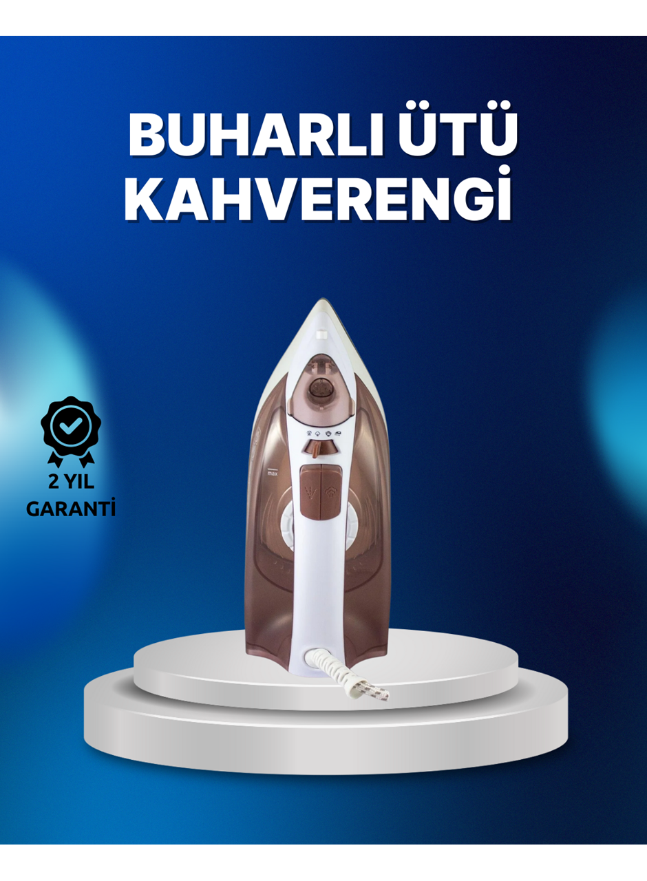 Buharlı Ütü 2200W Kireç Önleyici Self Clean Damlatmaz Kahverengi