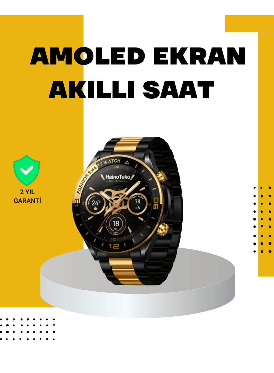 3 Bileklikli Amoled Akıllı Saat Bluetooth Çağrı ve Sağlık Takipli