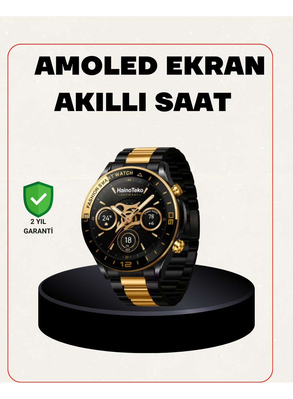 Amoled Akıllı Saat Manyetik Şarj GPS Destekli Spor ve Günlük Kullanım