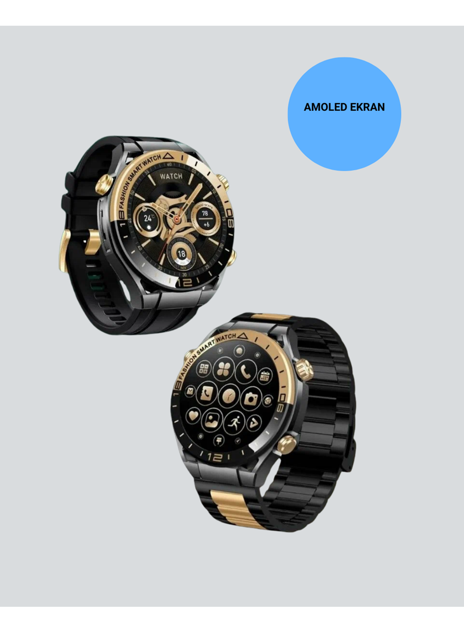 Amoled Akıllı Saat Manyetik Şarj GPS Destekli Spor ve Günlük Kullanım