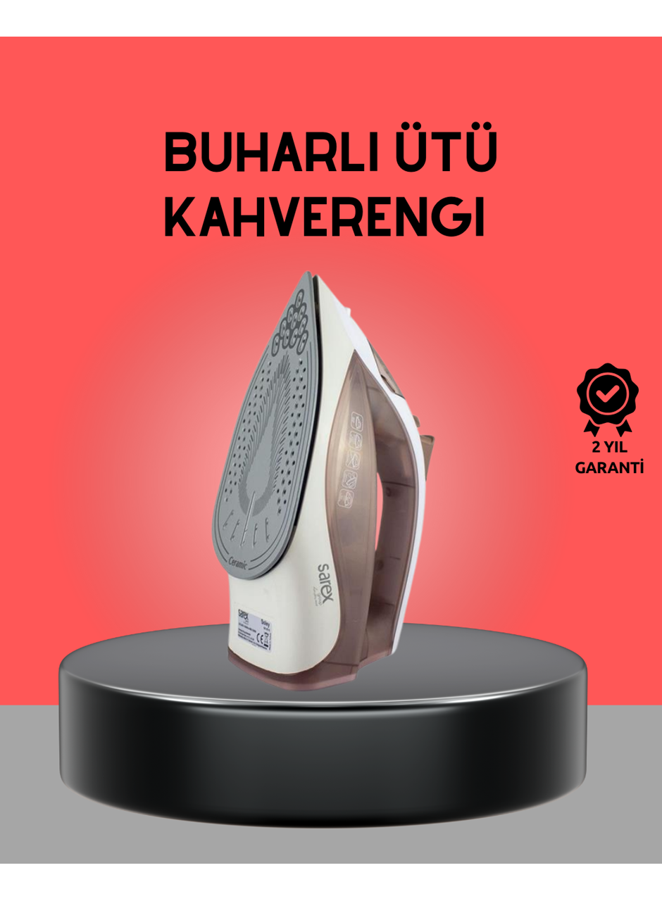 Kahverengi Buharlı Ütü 2200W Sürekli Buhar 120 g Şok Buhar