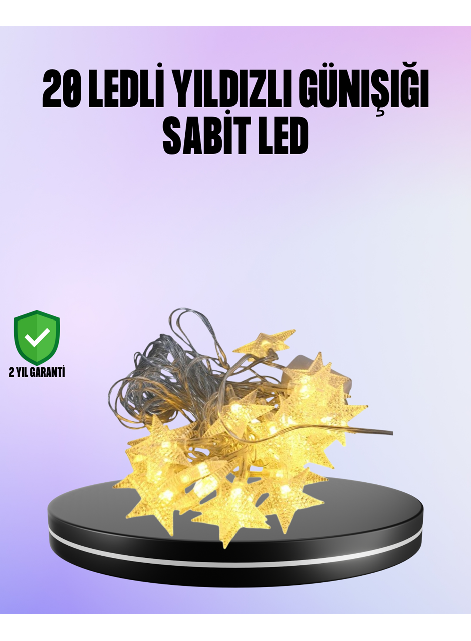 5 Metre Yıldız Şeklinde Led Şerit Işık Sabit Beyaz Aydınlatma