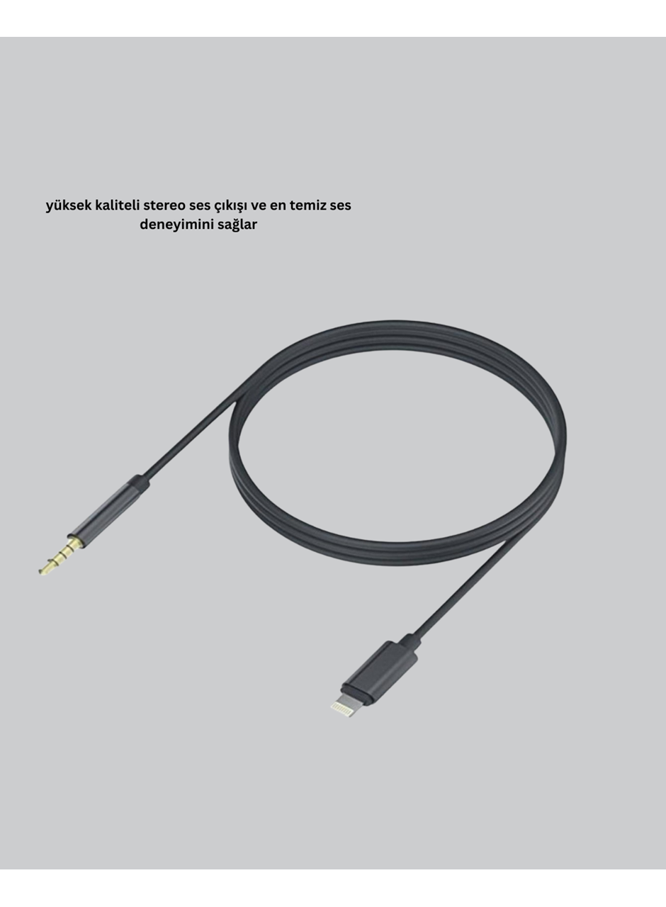 iPhone Uyumlu Lightning – 3.5mm Aux Adaptör Kablo Stereo Ses Aktarım