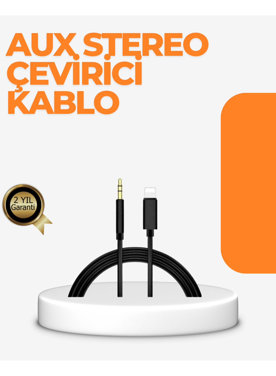 Lightning Girişli Cihazlar İçin 3.5mm Aux Ses Kablo Dönüştürücü 1M