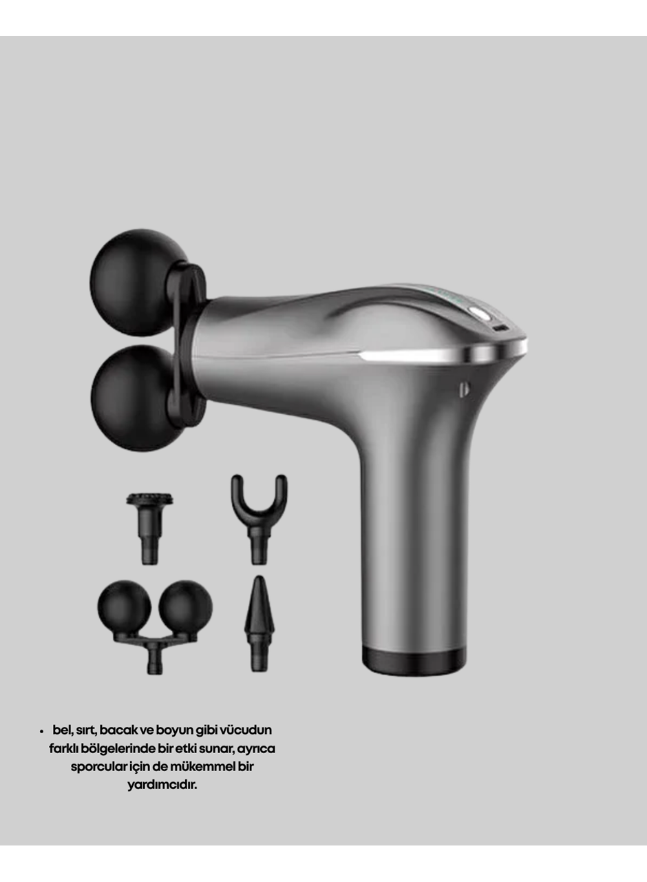 Çok Fonksiyonlu 4 Başlıklı Şarjlı Masaj Aleti Kas Ağrısı Rahatlatıcı