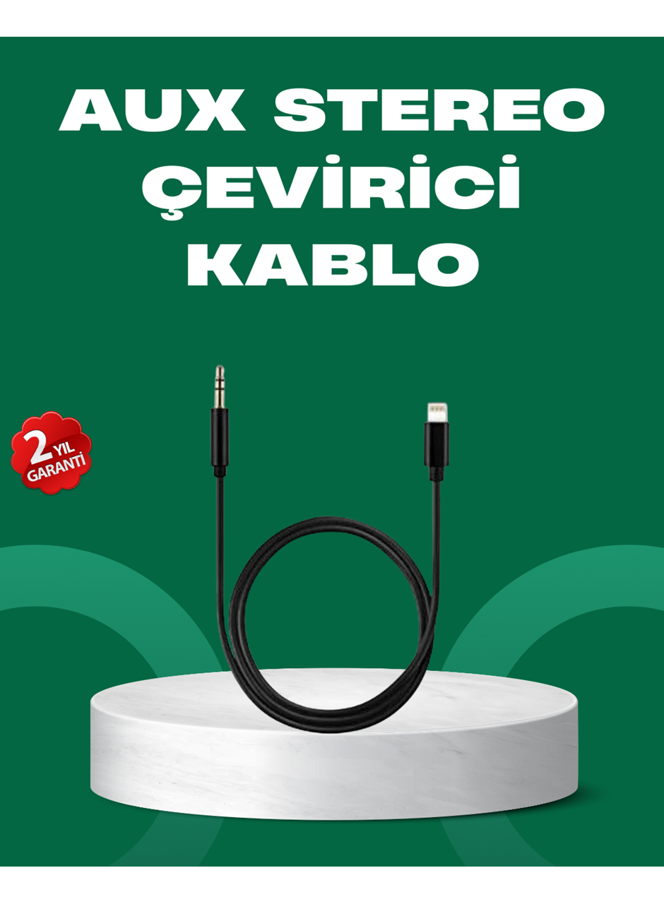 Lightning to 3.5mm Aux Ses Dönüştürücü Kablo 1 Metre Stereo Uyumlu