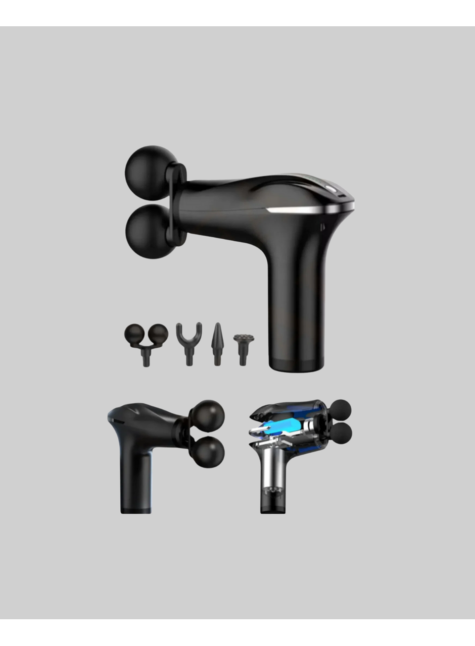 Portatif Şarjlı Masaj Tabancası 4 Başlık Derin Doku Masaj Aleti