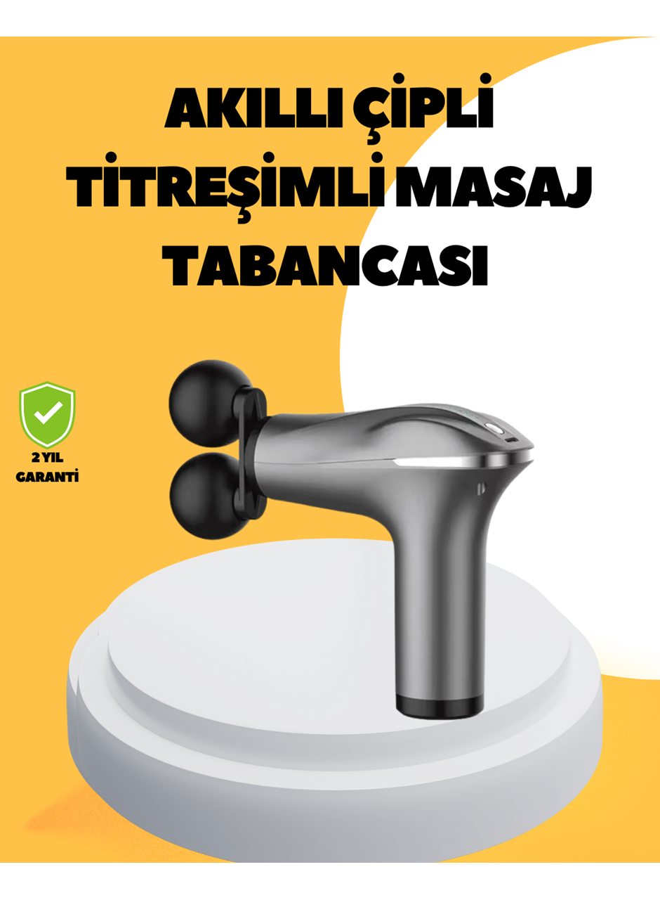 Şarjlı 4 Başlıklı Titreşimli Masaj Aleti Derin Kas Masajı Sporcu Destekli