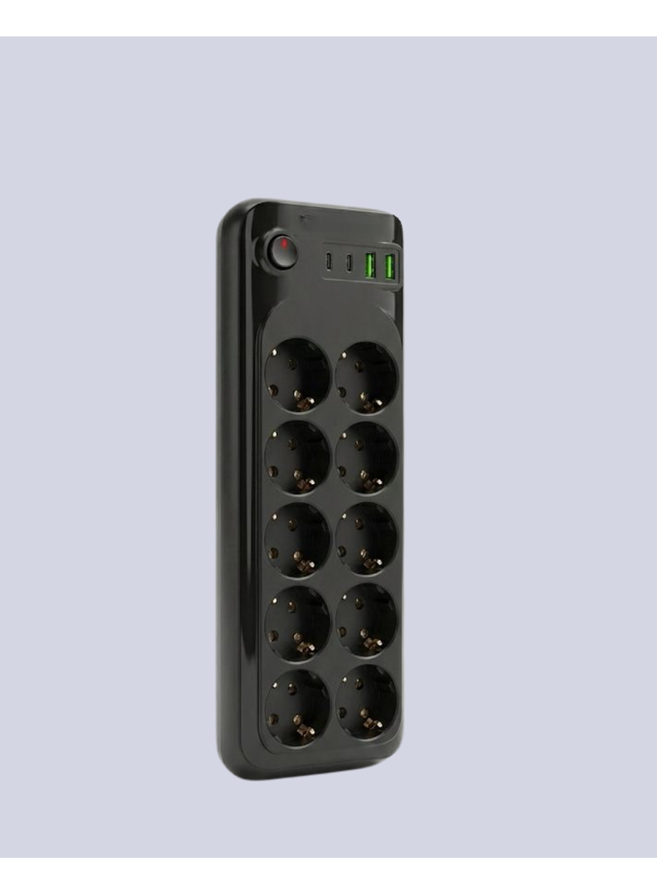 Termal Koruma Sistemli USB Type-C 10’lu Grup Priz 2m 2500W Güç Kapasiteli