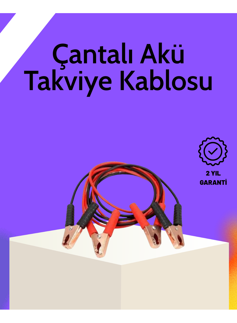 Akü Takviye Kablosu 1200A İzoleli Büyük Maşalı 2m Dayanıklı