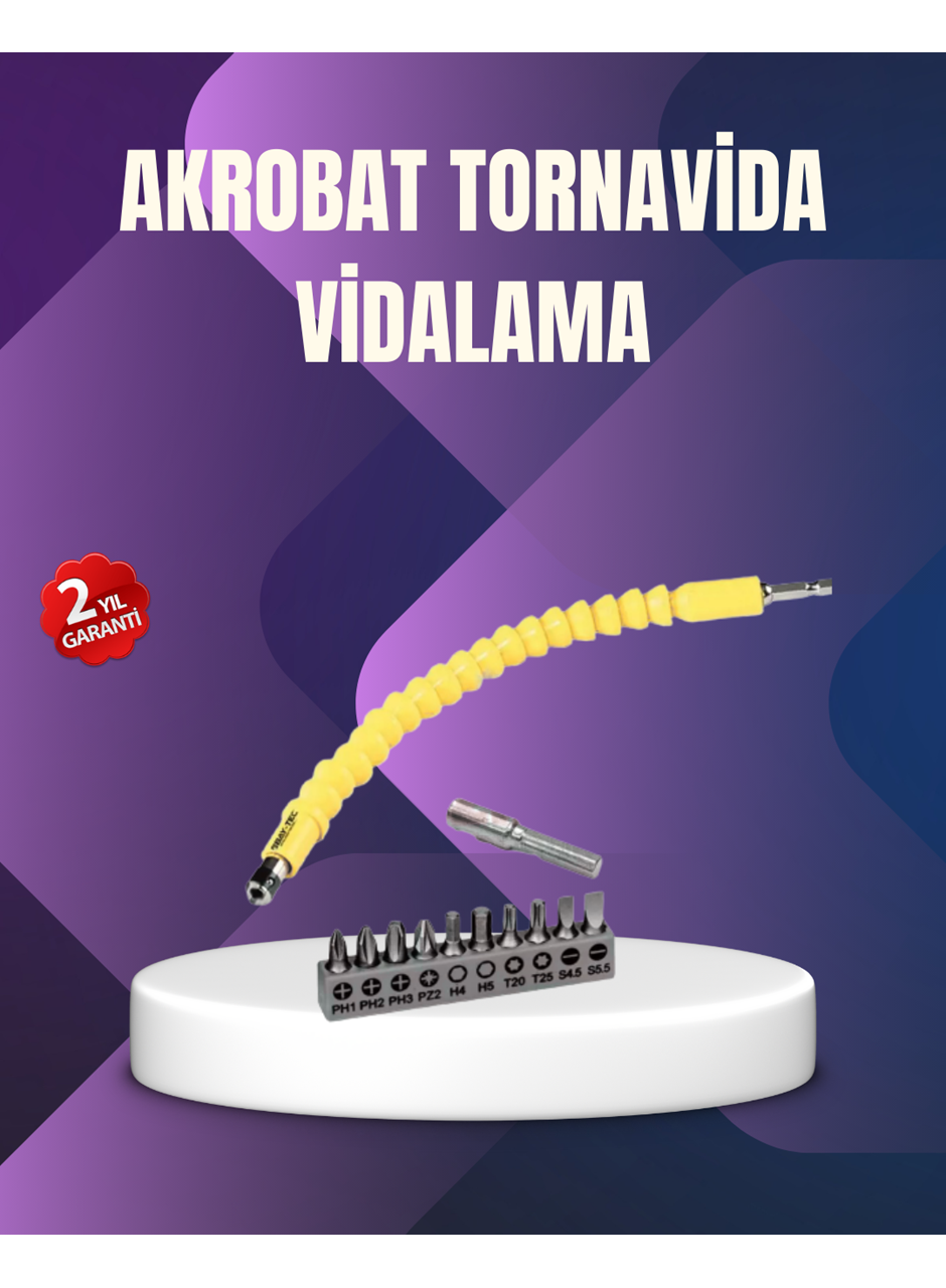 12 Parça Vidalama Uç Seti Akrobat Tasarım Dayanıklı Metal