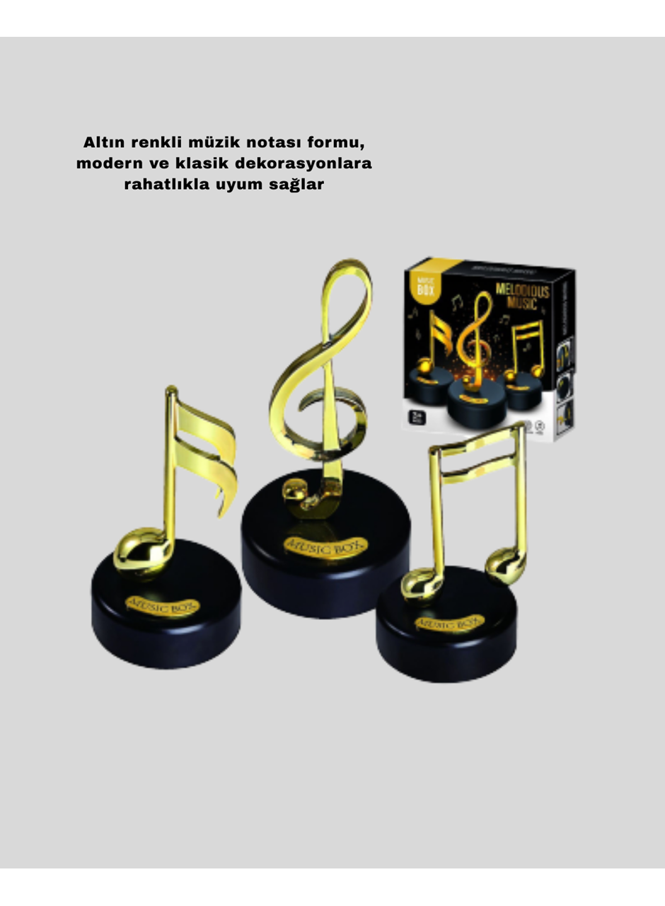 Altın Nota Figürlü Müzik Kutusu