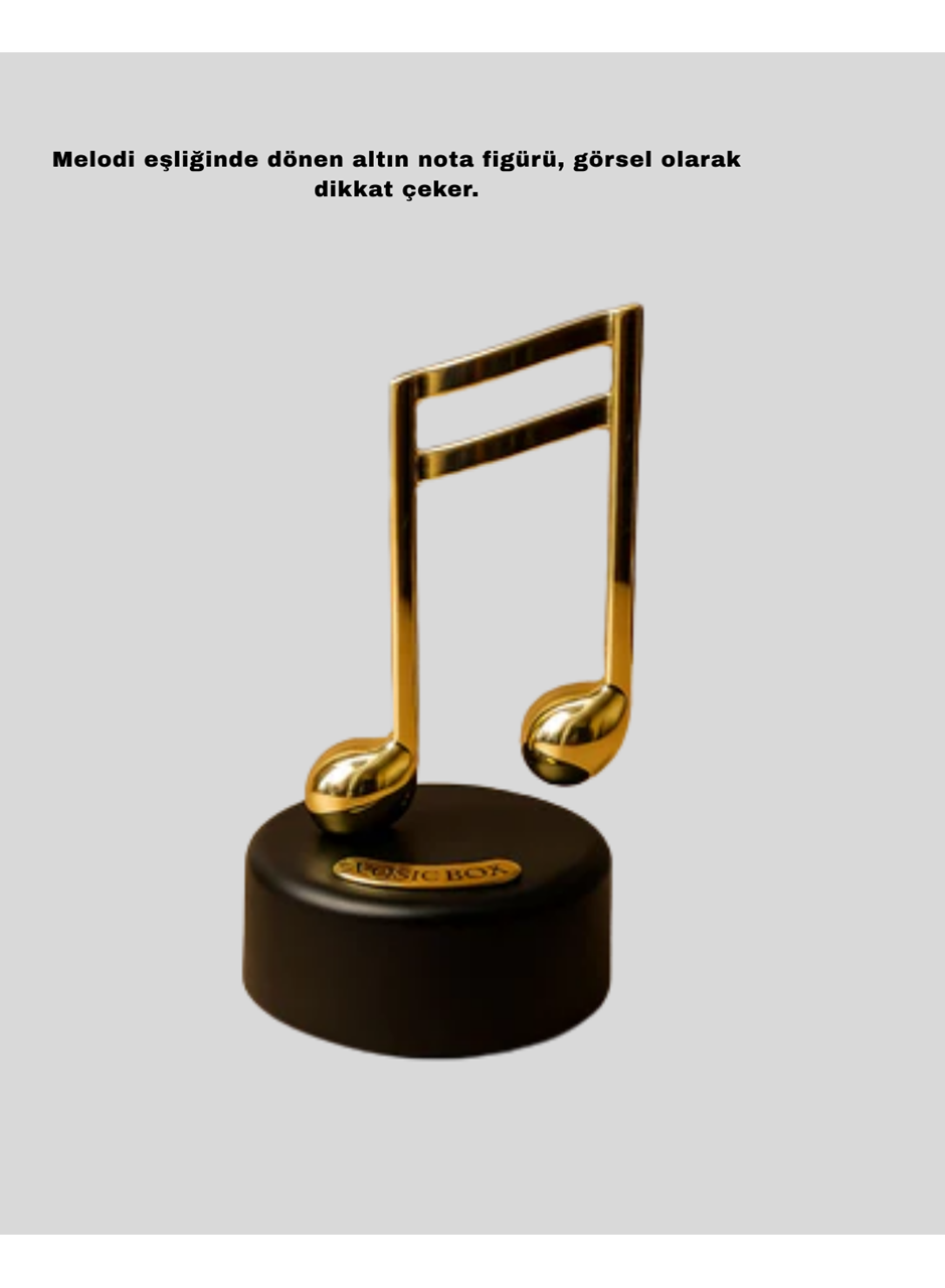 Altın Nota Figürlü Müzik Kutusu