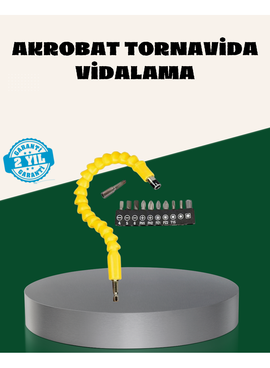 12 Parça Akrobat Bits Seti Çok Amaçlı Vidalama Dayanıklı Çelik