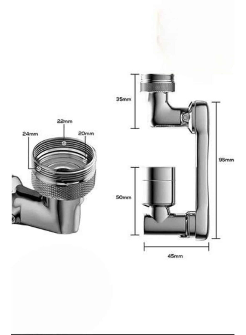 Dönen Musluk Başlığı 1080 Derece Ayarlanabilir Filtreli Sprey Uç