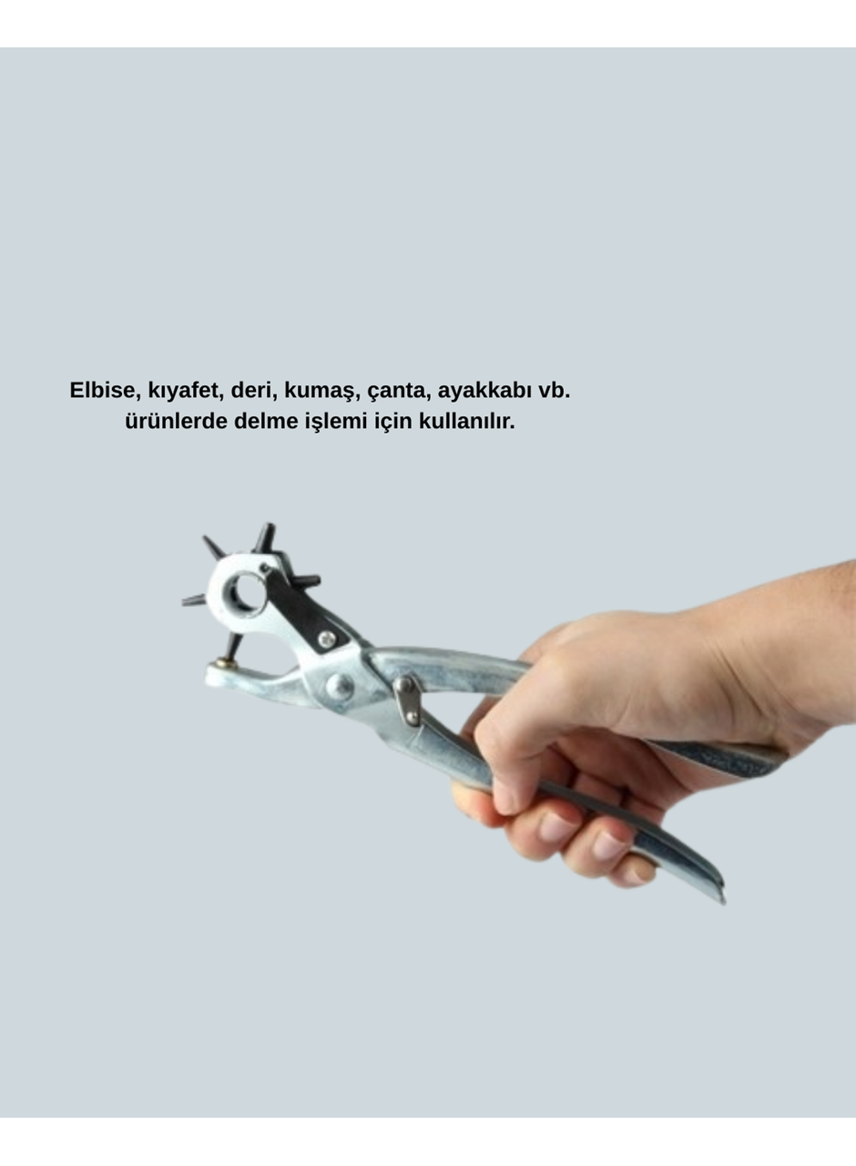 Deri Delme Pensesi 6 Uçlu Ayarlanabilir Kemer Delme Aleti Profesyonel Kullanım