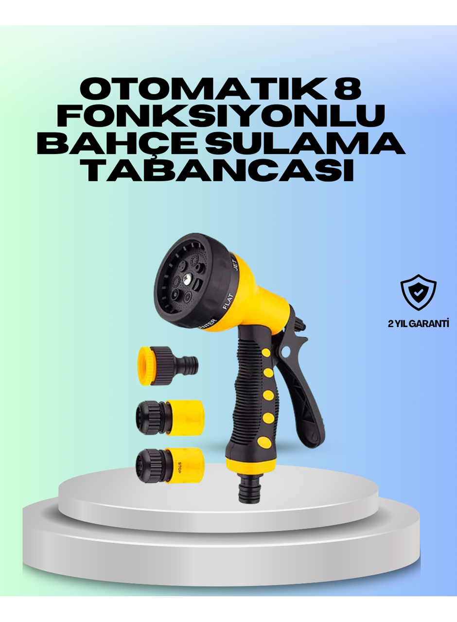 Ayarlanabilir Basınçlı 8 Modlu Bahçe Sulama Tabancası Hortum Aparatı