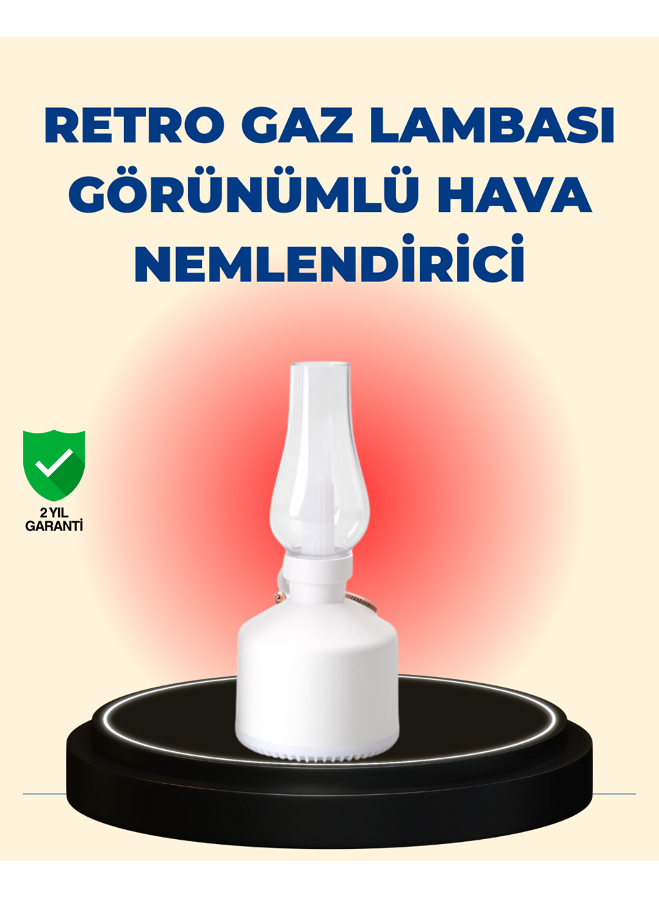 Kablosuz Retro Buhar Makinesi Gaz Lambası Tasarım Ledli Difüzör