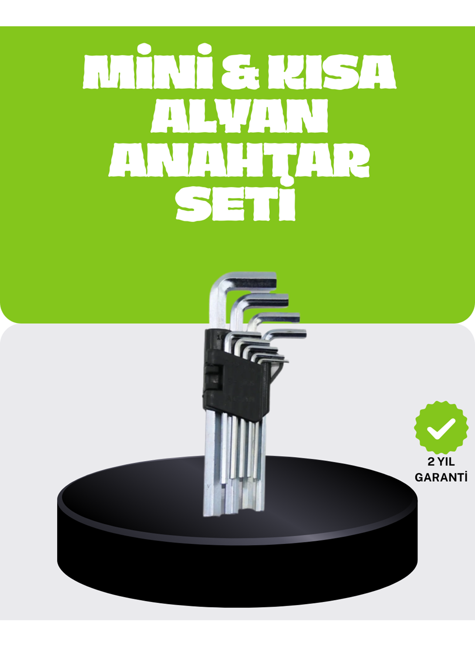9 Parça Alyan Anahtar Seti Bisiklet Mobilya ve Otomotiv Uyumlu