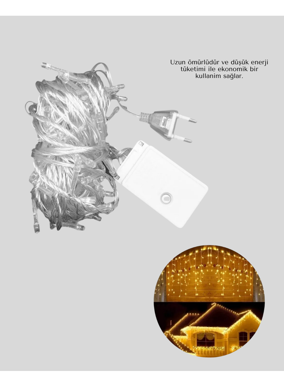 SAÇAKLI 4 METRE PERDE LED