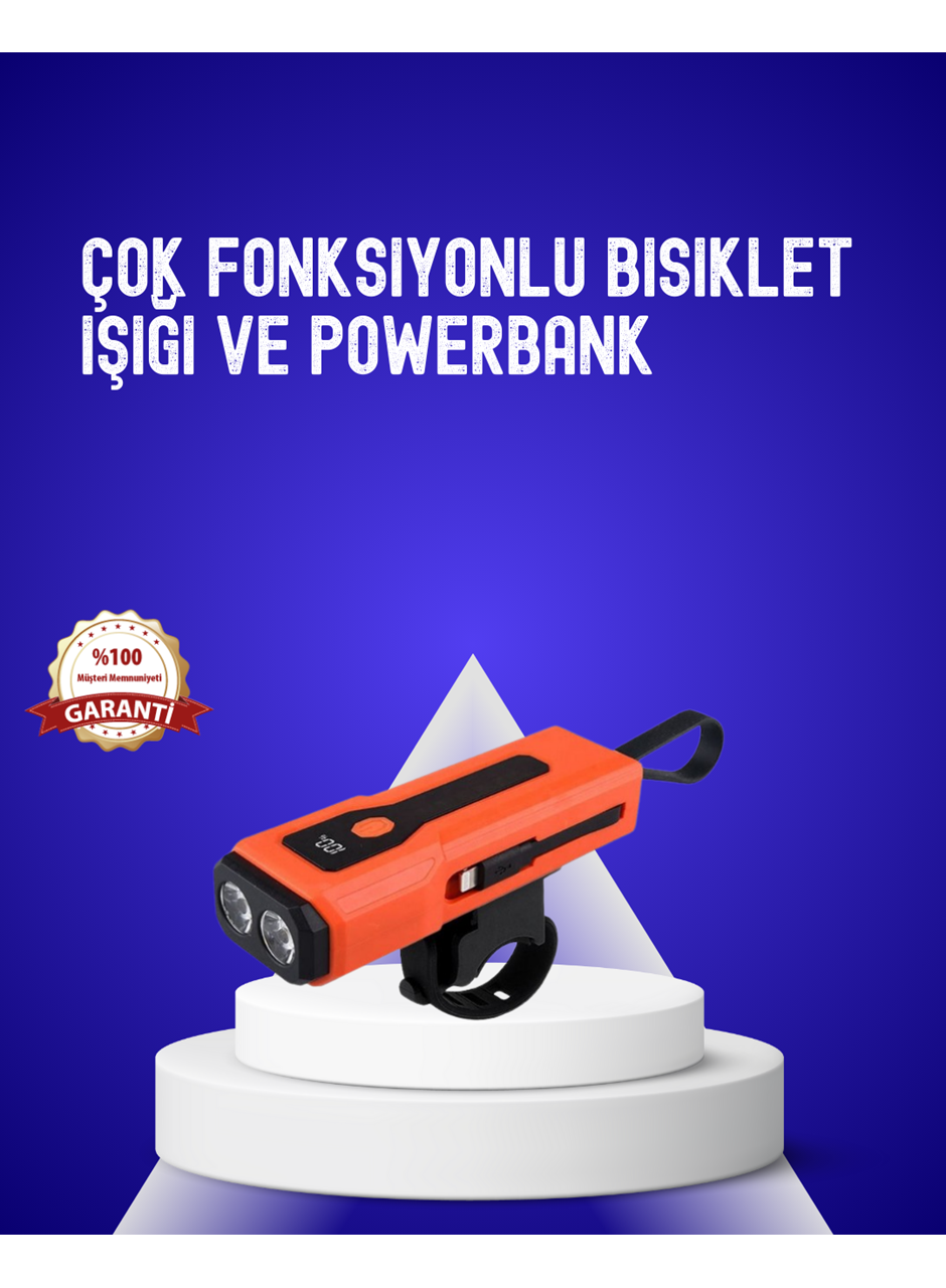 600 Lümen Şarjlı Bisiklet Farı COB Yan Çakar Acil Durum