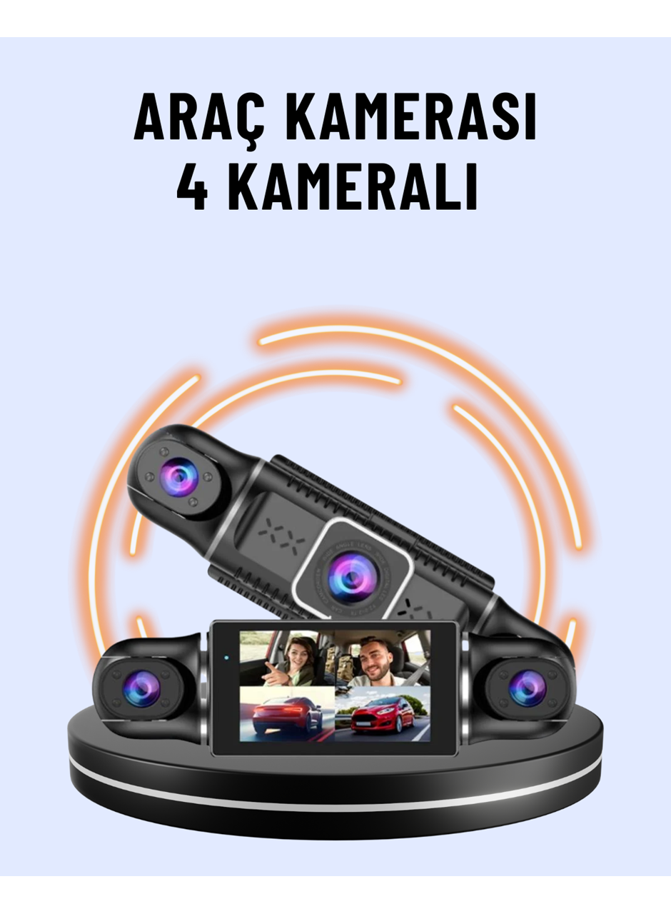 170° Geniş Açı 4 Kameralı Araç Kamerası Hareket Algılamalı