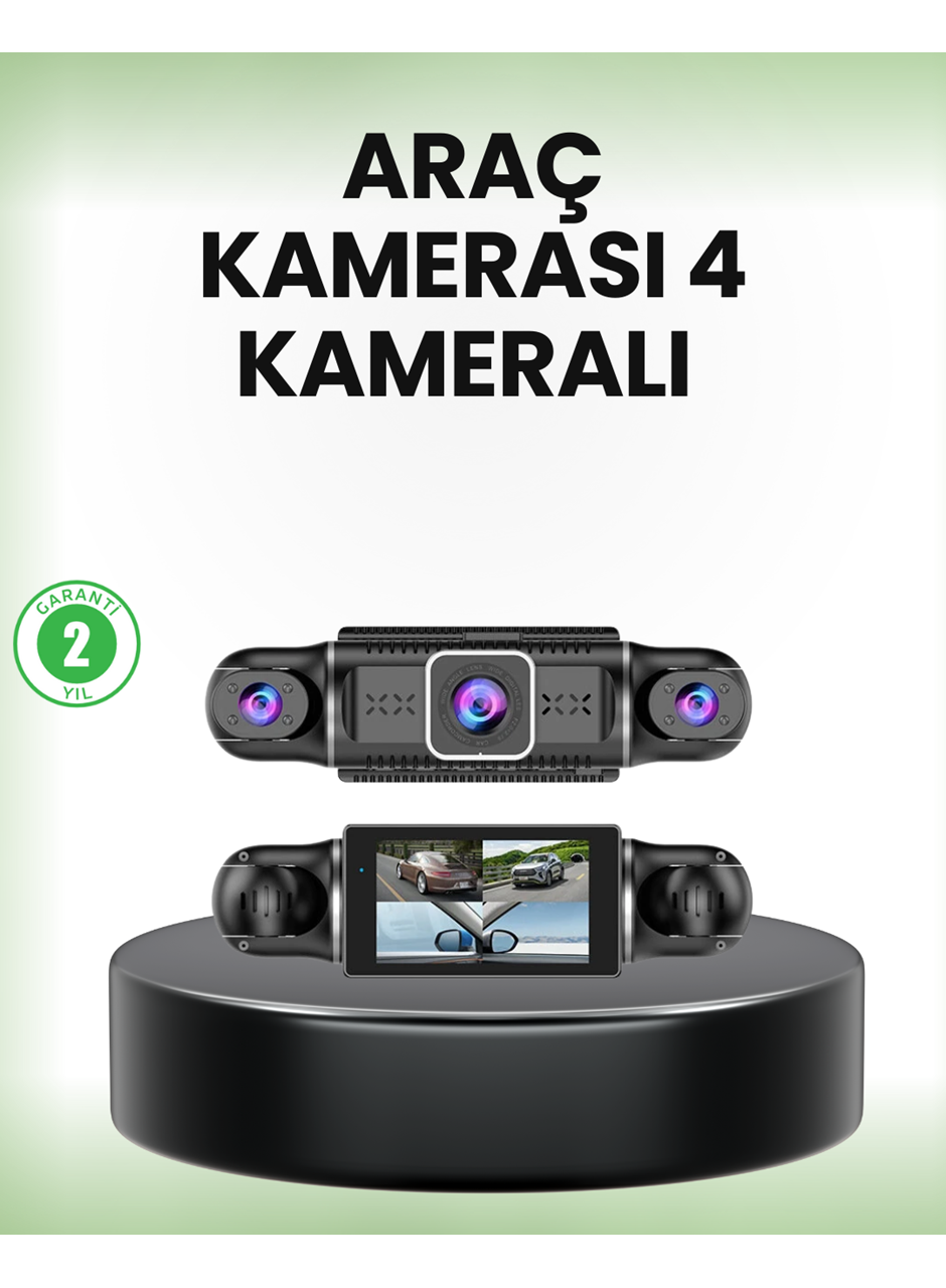 GPS’li 4 Kameralı Araç İç Dış Kayıt Sistemi 1080P WiFi Destekli